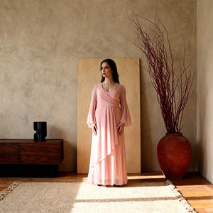 Abaya élégante en polyester brodé pour femmes musulmanes, robe de luxe sur mesure, fournisseur en gros - Product Image 4