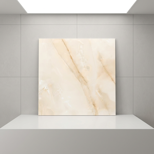 Vistaar Onyx Bianco Marble Effect 600x600mm Polished Porcelain Tiles Glossy Luxury Interior Flooring - Product Image 6