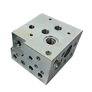 עיבוד cnc מתקדם OEM SS316 GGG50 QT500 בלוק שסתומים הידראוליים פלטה הידראולית סעפת הידראולית