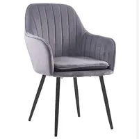 Бесплатный образец Lj1, оптовая продажа, Современные Бархатные розовые стулья для столовой, красочные подлокотники для рук, стул для столовой с золотыми металлическими ножками