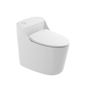 โถชักโครกสีเดียวสำหรับห้องน้ำตู้ทำจากเซรามิกรูปทรงกลมใช้ในห้องน้ำสะอาดง่าย - Product Image 1