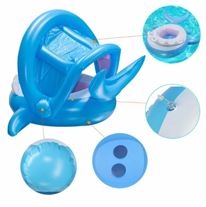 Venta directa de fábrica <span class=keywords><strong>Flotador</strong></span> para bebés Piscina Flotante para niños pequeños con dosel inflable Tiburón - Product Image 2