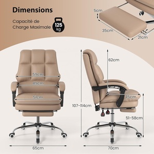 Chaise de bureau avec coussin de dossier épais, chaise de jeu pivotante de bonne qualité, chaise d'ordinateur pour la maison, meubles offrant un <span class=keywords><strong>plaisir</strong></span> pur de la siège. - Product Image 6
