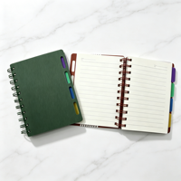 Carnet à spirale A5 à couverture rigide en polyéthylène, 5 sujets, avec intercalaires colorés, pages lignées, carnet à spirale personnalisé, vente en gros