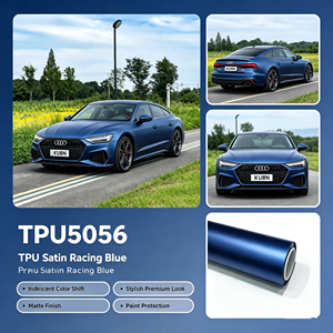 Película de Vinilo TPU <span class=keywords><strong>Satinado</strong></span> <span class=keywords><strong>Azul</strong></span> Racing que Cambia de <span class=keywords><strong>Color</strong></span>, Entrega Rápida, Buena Conformidad, Sin Efecto Piel de Naranja, para Estilización de Vehículos - Product Image 1