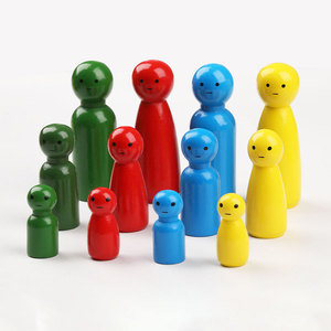 Ensemble de figurines en bois colorées, 38 pièces, pour enfants, dessin et peinture, âge 3 à 6 ans, design rond unisexe - Product Image 1