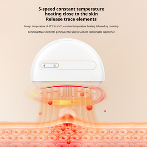 EMS เครื่องนวดรากป้องกันการหลุดร่วงของเส้นผมสีแดงหวีหยกไฟฟ้าความร้อนหัวหนังศีรษะแปรงสำหรับการเจริญเติบโตของเส้นผม - Product Image 4