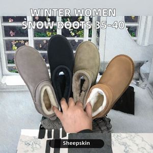 Botas de Nieve para Mujer, Invierno, Tallas 35-40, Cómodas, Forro de Piel de Oveja Natural, Suela de TPR, Cálidas, con Calcetines Finos y Gruesos - Product Image 2