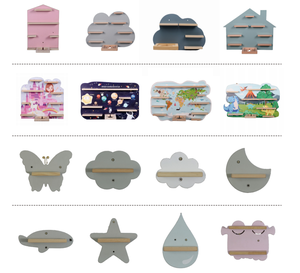 Étagère Tonie pour jusqu'à 33 figurines Tonie, étagère Toniebox motif nuage pour garçons et filles, étagère pour chambre d'enfant pour Tonies, magnétique - Product Image 5