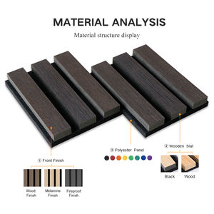 Panneau acoustique à lattes en bois de vente chaude matériaux d'absorption acoustique très efficaces pour l'intérieur MDF + fibre de polyester - Product Image 4