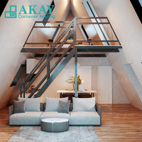 Maisons préfabriquées modulaires, maisons en forme de A, villas triangulaires de luxe, maisons conteneurs à installation rapide, maisons préfabriquées avec terrasse