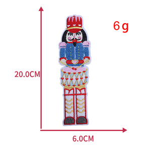 Wholesales Custom Logo Carton Glitter <strong>Nutcracker</strong> Chenille Large Size Heat Press Twill <strong>Patch</strong> - Product Image 4