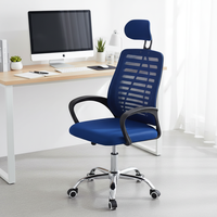 Chaise de bureau ergonomique professionnelle à dossier haut, pivotante à 360°, avec appui-tête réglable, en maille moderne, vente en gros d'usine, nouveau modèle, prix abordable