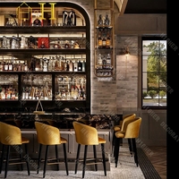Meubles de restaurant d'hôtel de luxe Comptoir de bar personnalisé Design Présentoir à vin Tables et chaises de haute qualité pour restaurant