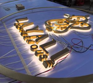 <span class=keywords><strong>Letras</strong></span> LED de metal personalizadas, letreros iluminados de <span class=keywords><strong>acero</strong></span> inoxidable, logotipo 3D para pared de recepción de negocios - Product Image 1