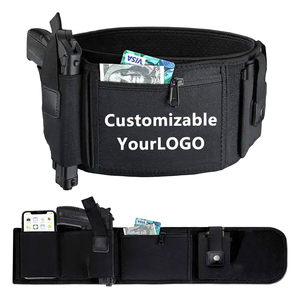 Marsupio personalizzato Unisex portatile invisibile tattico di ultima concezione a doppio lato con motivo geometrico nero in Neoprene impermeabile - Product Image 6