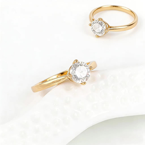 Diamond Fashion Jewelry Fashion Big ZIRCON Engagement Ring 18K Gold Plated Wedding Rings - Product Image 6