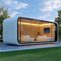 Cabine Apple de luxe préfabriquée de 20 pieds, moderne, facile à installer, structure en acier durable, conception intelligente, pour hôtel, jardin, mobile
