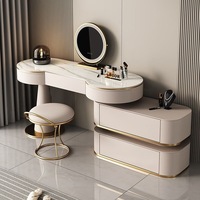Coiffeuse de luxe moderne en bois massif avec tiroirs, style commode, pour chambre à coucher, ensemble de meubles pour maison et villa