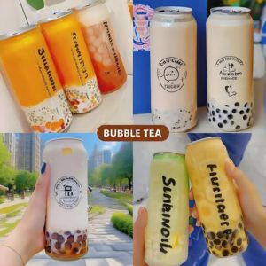 Tùy chỉnh bán buôn nhựa pet chai nước giải khát BPA Free 250ml 330ml 500ml Vòng rõ ràng nhựa PET lon cho nước ép cà phê - Product Image 5