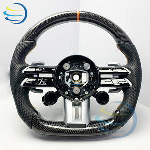 Volant en fibre de carbone pour Mercedes-Benz <span class=keywords><strong>AMG</strong></span> C63 C43 G63 CLS W218 W219 550 <span class=keywords><strong>500</strong></span> Classe A V W177 A200 W447 CLK W209, directement de l'usine - Product Image 5