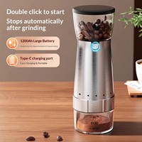 Moulin à café électrique portable, mini broyeur de grains, fonctionne sur batterie, pour les voyages et le camping