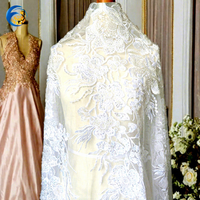 Sacs de mariage uniques et luxueux en tulle brodé français, faits à la main, écologiques, 100 % polyester, avec dentelle guipure et perles lourdes