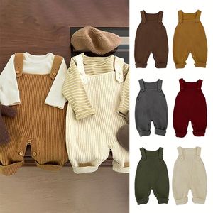 Frühling und Herbst Baby kleidung Kleinkind Jungen Mädchen Gestrickte Overalls Einfarbige Baby Stram pler - Product Image 3