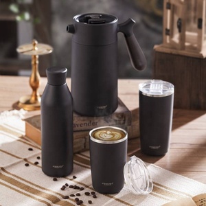 PINKAH cafetière sans bpa réutilisable en acier inoxydable 18/8 32 onces thermos thermos thermos presse française - Product Image 4