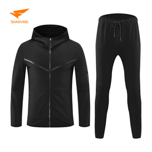 Tute da Ginnastica da Uomo All'ingrosso con Zip, Set 2 Pezzi con Cappuccio, <span class=keywords><strong>Tuta</strong></span> da Jogging <span class=keywords><strong>in</strong></span> <span class=keywords><strong>Pile</strong></span> Tecnico, Tute Sportive Personalizzabili con Logo per Uomo - Product Image 4