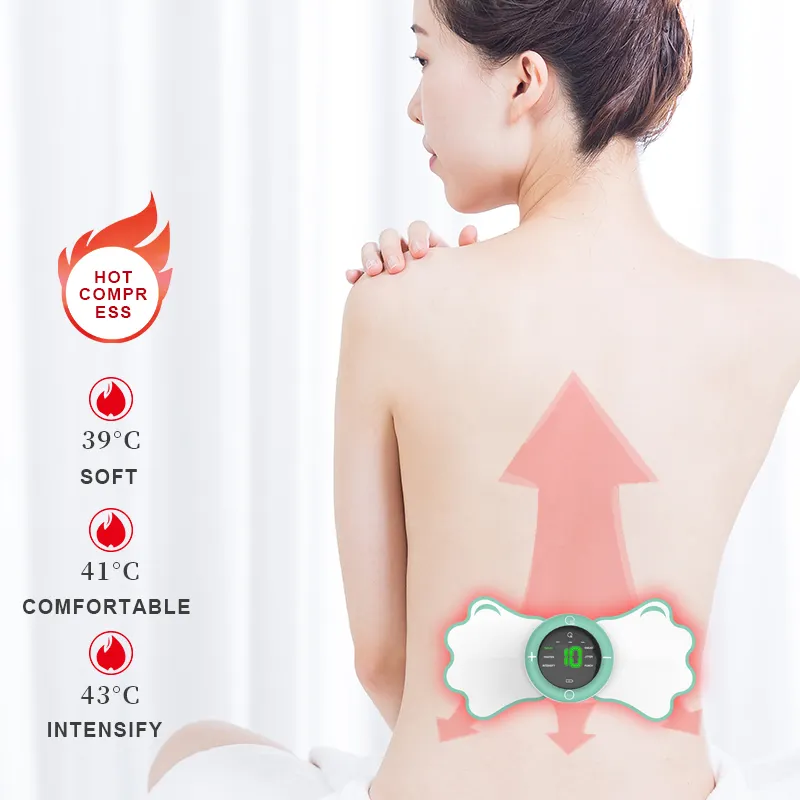 Şarj edilebilir adet Relax TENS ve ısı makinesi doğal menstrüel ağrı kesici kas stimülatörü EMS masajı