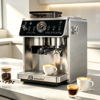 Máquina de Espresso Anbolife de Doble Caldera, 2800W, 20 Bares, Bomba Doble, Control PID, Portafiltro de 58mm, Molinillo OEM