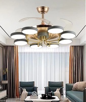 Ventilateur de plafond moderne et élégant avec lumière et télécommande Agi32, éclairage luxueux pour chambre à coucher