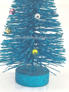 6.2 Inch Mini Blue <b>Artificial</b> Christmas <b>Tree</b> with Glitter Star & Colorful Balls Ornaments - Desktop Xmas Decor for Home Party - Product Image 4
