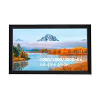 Layar LCD Totem Digital Luar Ruangan 2500 Waterproof Aluminium Cool High Brightness 1.8mm, Terpasang di Dinding, untuk Iklan, IP65, TV Animasi