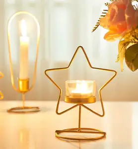 Moderne minimalistischen leuchter aus schmiedeeisen kerzenhalter Christmas dekorationen hochzeit leuchter Eisen Kerzenhalter
