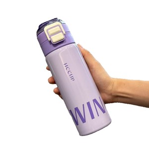 Hc Cup Insulated Water Bottle 316 Stainless Steel Portable Drink Cup For School Use With Pop Up Lid And Letter Print - Product Image 5
