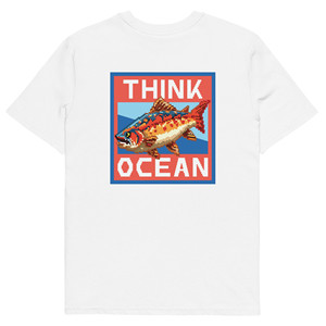 T-shirt en coton biologique Think Ocean Fish Pixel Art - Product Image 5