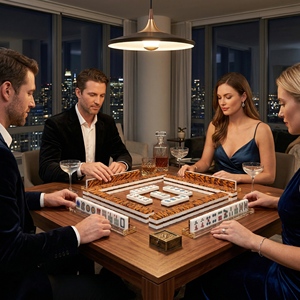 NatuGift Nouveau Set de Mahjong Luxe Léger 4 Couches Anti-Décoloration - Tuiles Acryliques Décoratives Rayées Tigre 160 Pièces Incluant 10 Tuiles <span class=keywords><strong>Joker</strong></span> 6 - Product Image 4