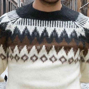 Pull à col rond épais en coton 100% pour homme, de haute qualité, OEM, nouvelle mode d'hiver, décontracté, vintage, respirant, motif 220g - Product Image 2