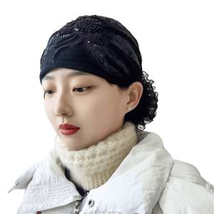 Breathable eco-friendly polyester-cotton Muslim solid color neck scarf, women's headscarf, Islamic hat - Product Image 2