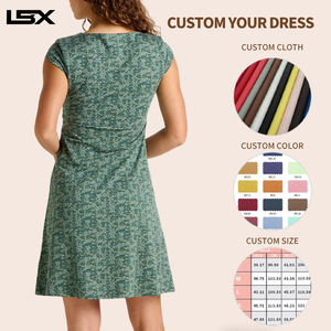 Robe de mode automne décontractée élégante de haute qualité à imprimé numérique dos nu pour <span class=keywords><strong>femmes</strong></span>, style vintage européen et américain - Product Image 2