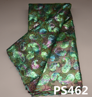 Tissu de dentelle pailletée colorée à vendre