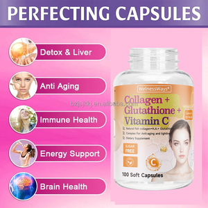 Complément alimentaire à base <span class=keywords><strong>de</strong></span> collagène et d'herbes WelnessWays OEM, efficace pour éclaircir et blanchir la peau, vitamines, capsules molles végétaliennes - Product Image 2