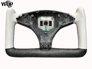 Volant de direction en carbone blanc Yole, volant de direction de voiture haut de gamme pour Tesla Model 3 Model X S Y - Product Image 4