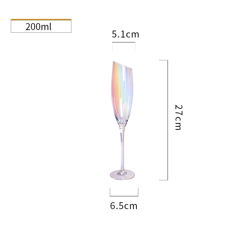 Verre à champagne irisé
