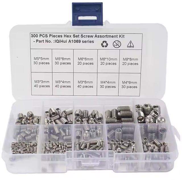 YPH 304 Stainless Steel Metric Headless Flat Point Inner Hexagon Socket Set Assorted Tapping Screws Grade 10.9 12.9 Vehicle