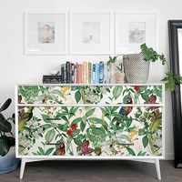 UDK Nouveauté Papier peint adhésif floral Autocollants en PVC Pelable et collant Papiers peints imperméables 45cm*10m pour la décoration de la maison
