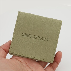 PUPPYSEW Vente en gros de pochettes à bijoux en microfibre vert clair, pochette d'emballage en velours, sac pour bracelet, collier, bague avec logo - Product Image 2