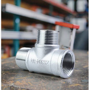 DN8 Außengewinde Außengewinde 3-Wege-T-Rohrverschraubung 3/4 "BSP-Gewinde 304 Edelstahl - Product Image 4